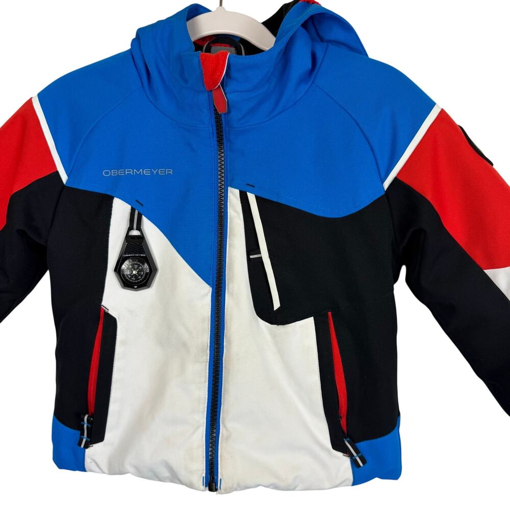 Obermeyer Orb Ski Jacket Kids Size 2 I-Grow Blue White Red Winter Insulated Coat